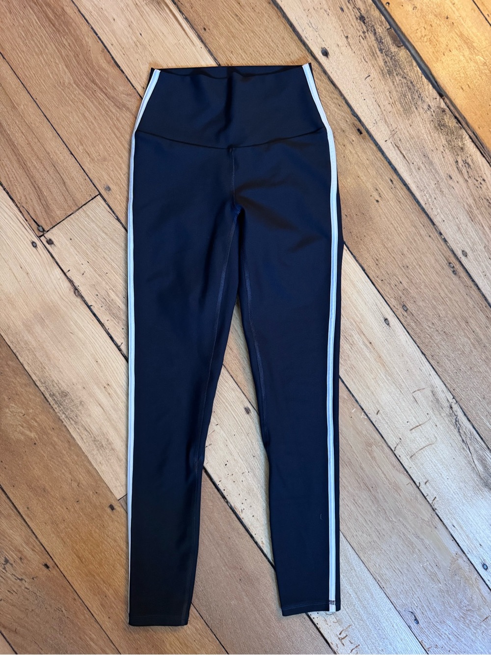 YPB Abercrombie Sculptlux Black Leggings with White Side Stripe Size XS